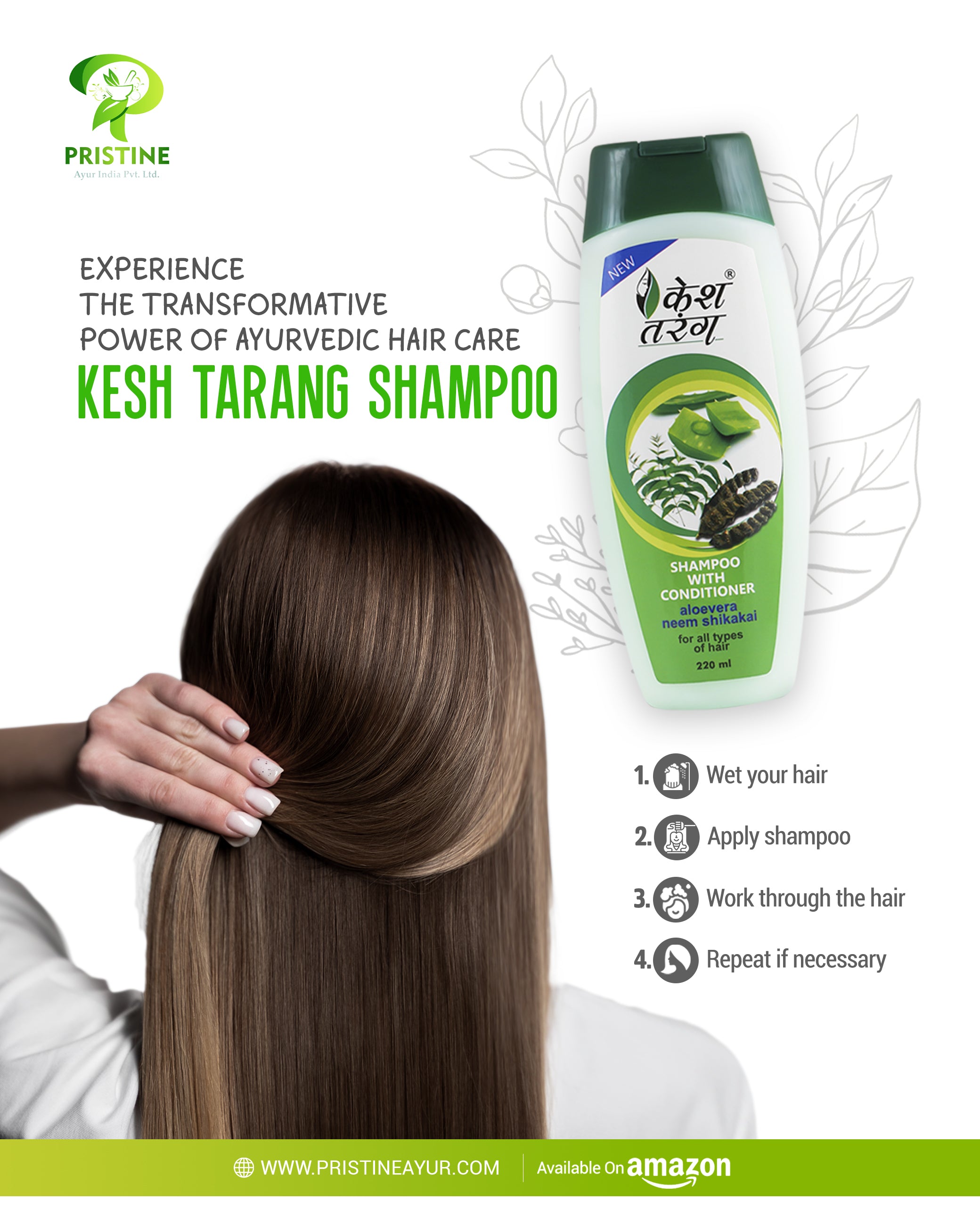 Kesh Tarang Shampoo : Aloe-Neem-Shikekai - केश तरंग शैम्पू (अलो- निम-शिकेकाई)
